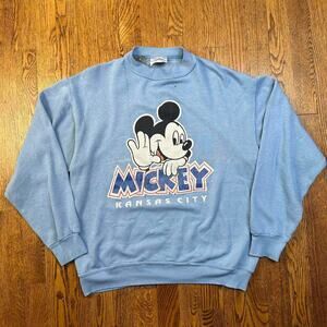 Vintage 80s Disney Mickey Mouse Kansas City Pullover Crewneck Sweatshirt